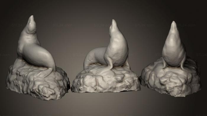 Статуэтки животных (Статуя морского льва, STKJ_0628) 3D модель для ЧПУ станка